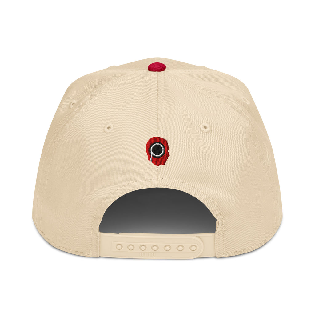 Red Phippa Squad snapback cap side profile, hip hop streetwear accessory