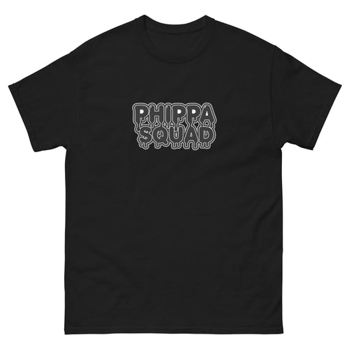 Black Phippa Squad classic unisex tee front view, 100% cotton hip hop streetwear