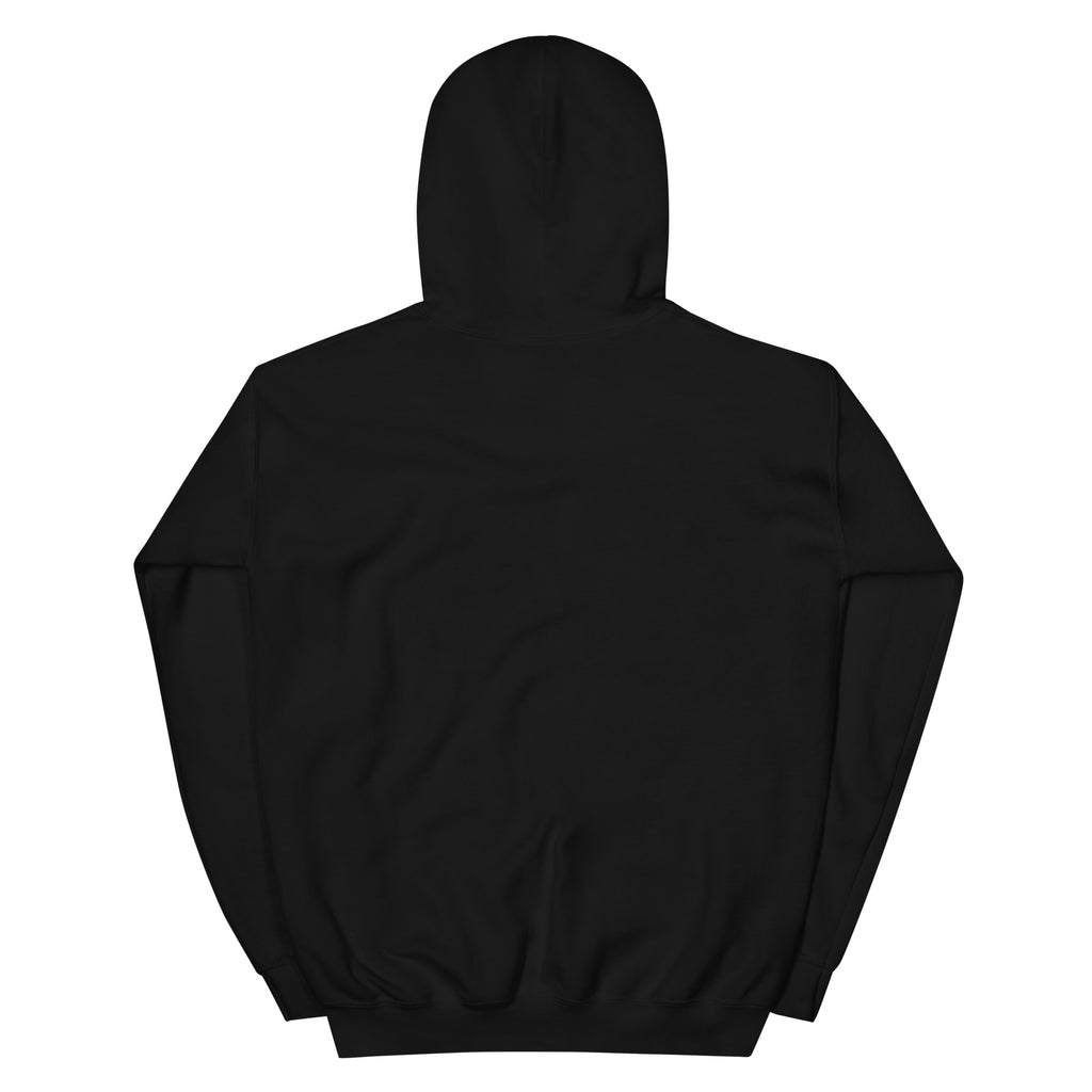 Black Phippa Squad classic hoodie back view, unisex hip hop streetwear