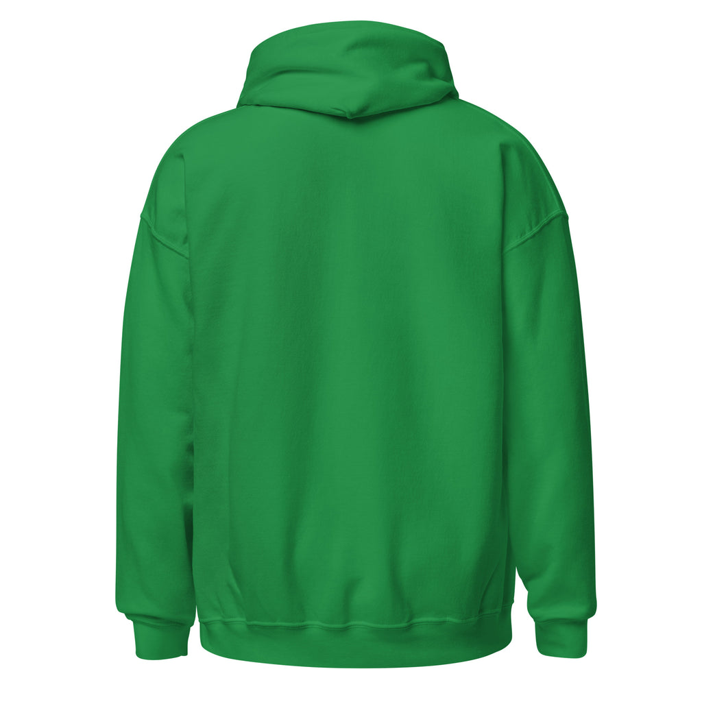 Irish Green Phippa Squad classic hoodie back view, unisex hip hop streetwear