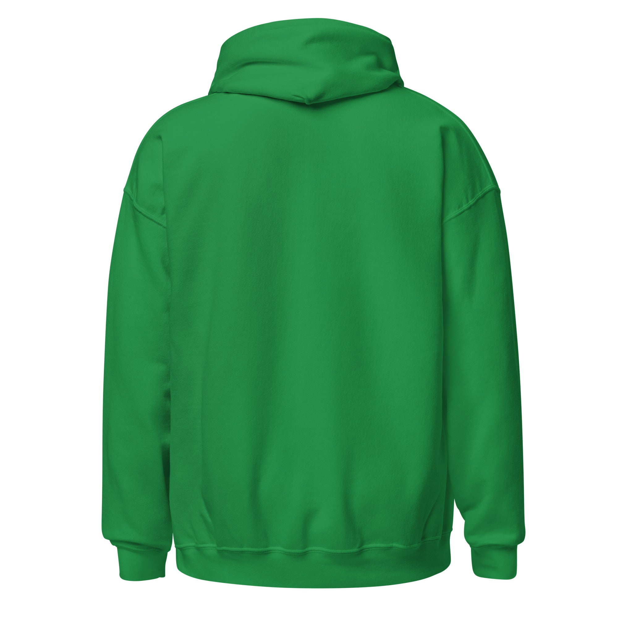 Irish Green Phippa Squad classic hoodie back view, unisex hip hop streetwear